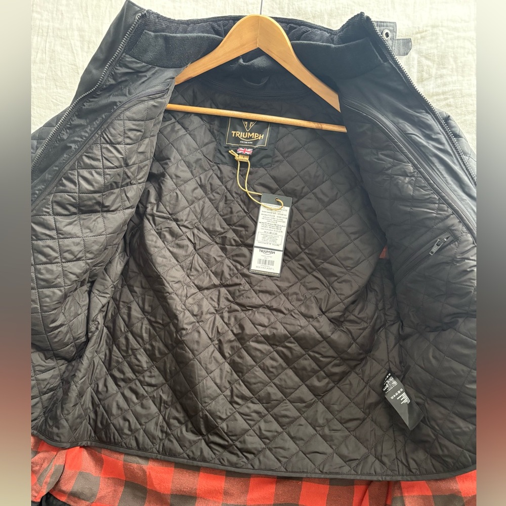 Triumph Beck Waxed Canvas Motorcycle Jacket + INCLUDED ARMOR! - Picture 10 of 13
